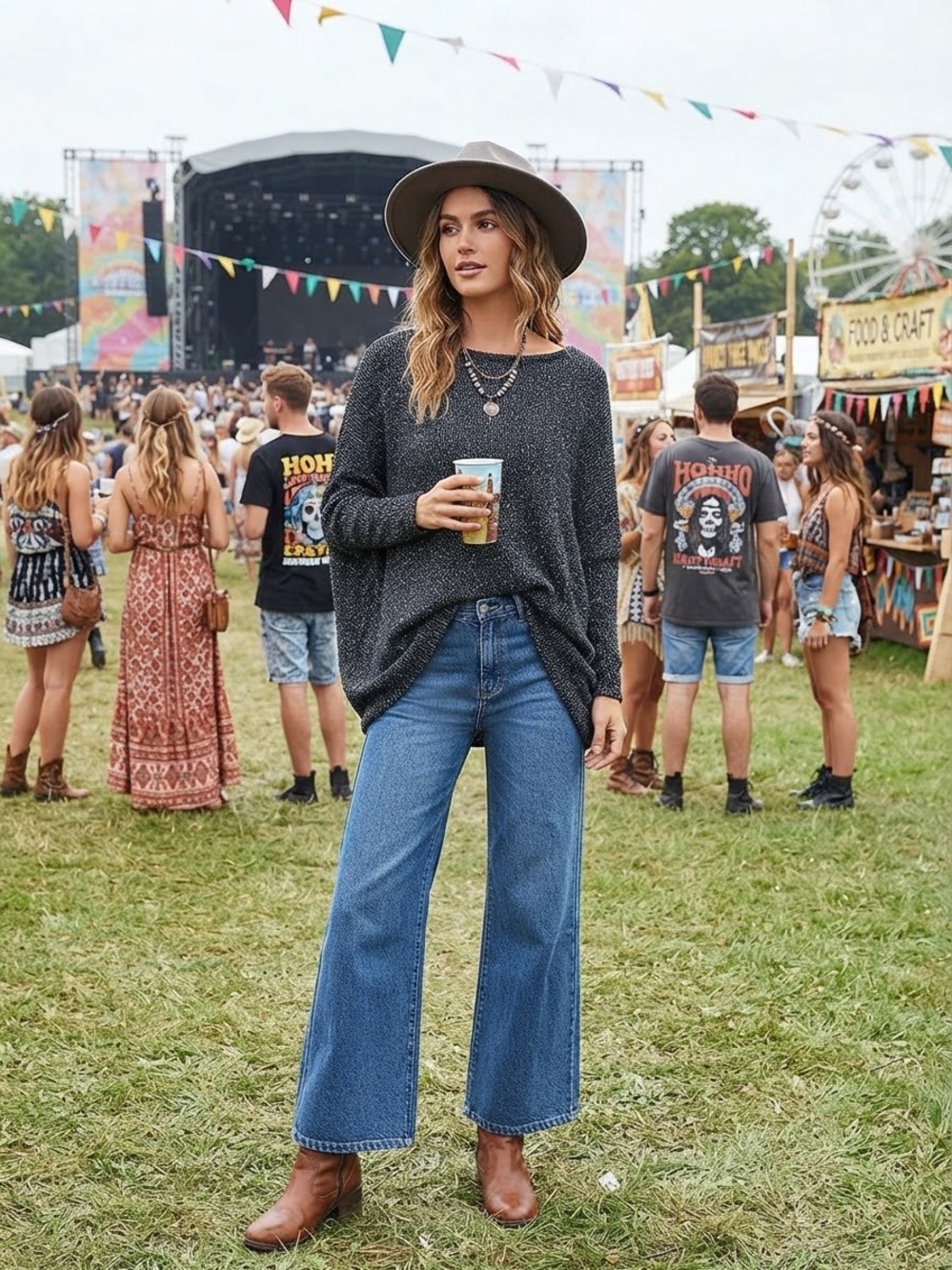 Boho Wide One Size Cape from Community